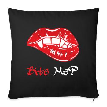 Bite Me Vampire Vampire Love Lips - Sofa pillowcase 17,3'' x 17,3'' (45 x 45 cm) - black - Front