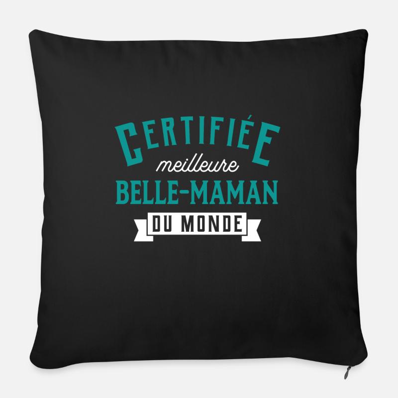 Meilleure belle maman - Housse de coussin décorative 45 x 45 cm - noir