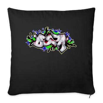 Graffiti - Sofa pillowcase 17,3'' x 17,3'' (45 x 45 cm) - black - Front