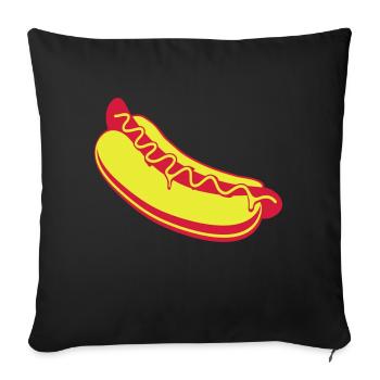 Hot dog - Sofa pillowcase 17,3'' x 17,3'' (45 x 45 cm) - black - Front