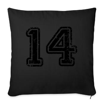 14 - Nummer - Sofakissenbezug 45 x 45 cm - Schwarz - Vorne