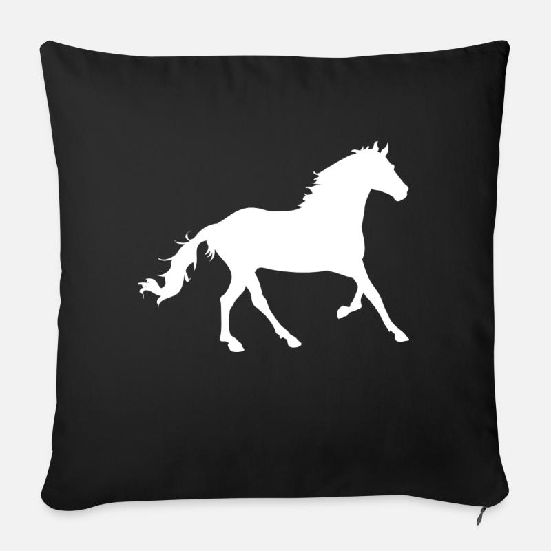 Pferd - Sofakissenbezug 45 x 45 cm - Schwarz