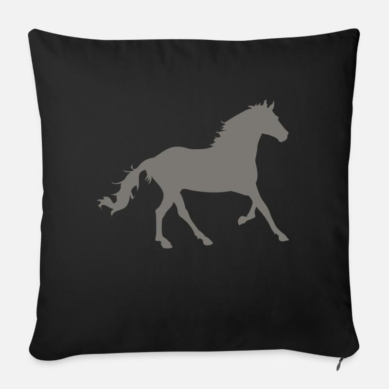 Pferd - Sofakissenbezug 45 x 45 cm - Schwarz