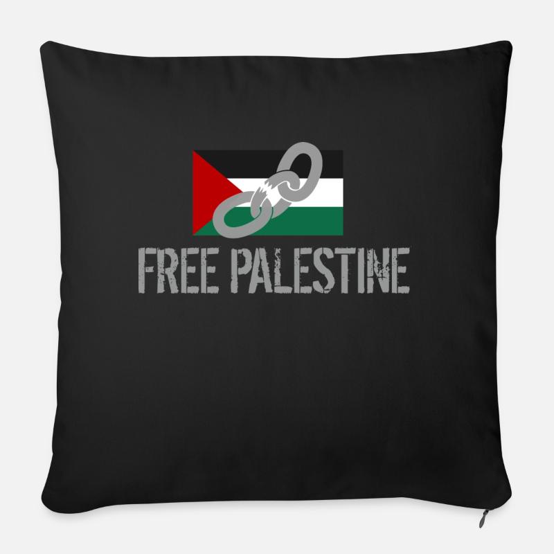 free palestine - Housse de coussin décorative 45 x 45 cm - noir