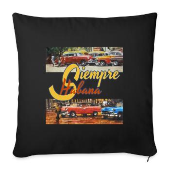 La Havane Cuba Siempre Habana - Housse de coussin décorative 45 x 45 cm - noir - Devant