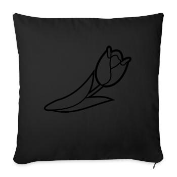 Blumen: Tulpe - Sofa pillowcase 17,3'' x 17,3'' (45 x 45 cm) - black - Front