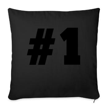 number1 - Sofa pillowcase 17,3'' x 17,3'' (45 x 45 cm) - black - Front