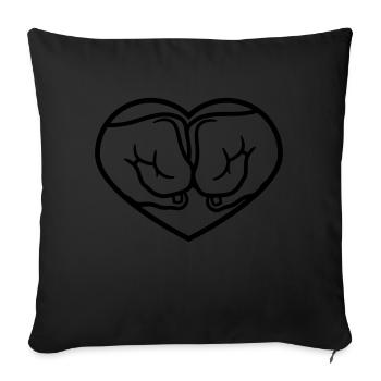 love heart 2 best friends take bro fist be - Sofa pillowcase 17,3'' x 17,3'' (45 x 45 cm) - black - Front