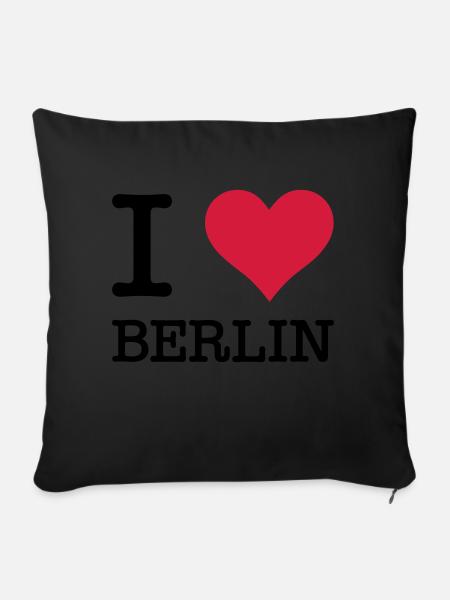 I Love Berlin - Sofakissenbezug 45 x 45 cm - Schwarz