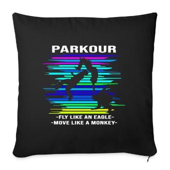 Parkour Backflip - Sofa pillowcase 17,3'' x 17,3'' (45 x 45 cm) - black - Front