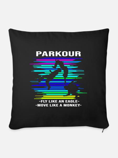 Parkour Backflip - Sofakissenbezug 45 x 45 cm - Schwarz