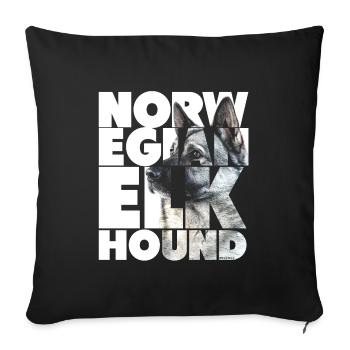 Norwegischer Elchhund I - Sofakissenbezug 45 x 45 cm - Schwarz - Vorne