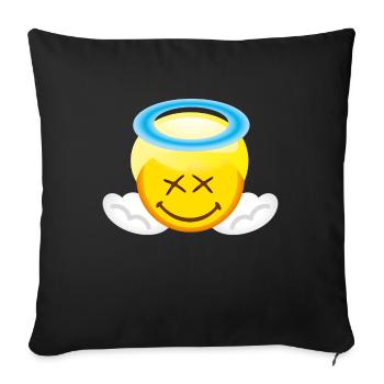 Smiley Angel - Housse de coussin décorative 45 x 45 cm - noir - Devant