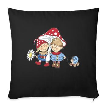 Wichtel_05 - Housse de coussin décorative 45 x 45 cm - noir - Devant