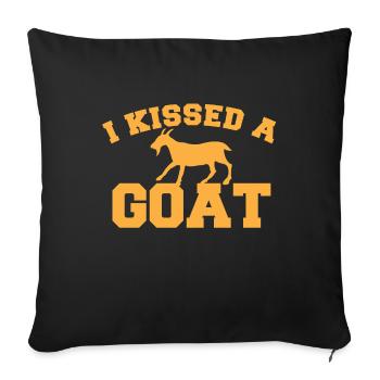 J’ai embrassé une chèvre - Housse de coussin décorative 45 x 45 cm - noir - Devant