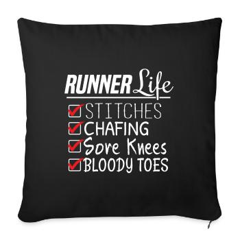 Funner Running Checkliste für Runner's Life - Sofakissenbezug 45 x 45 cm - Schwarz - Vorne
