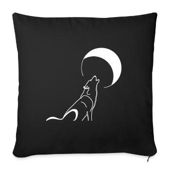 Howling Wolf, Moon - Sofa pillowcase 17,3'' x 17,3'' (45 x 45 cm) - black - Front