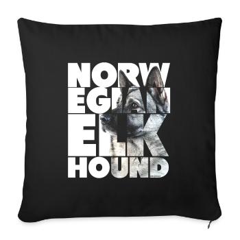 NASSU Norwegisch Grau - Sofakissenbezug 45 x 45 cm - Schwarz - Vorne