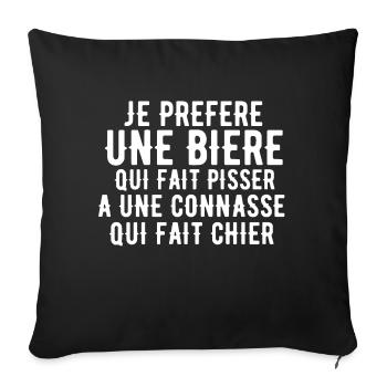 Je préfére une bière - Housse de coussin décorative 45 x 45 cm - noir - Devant