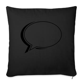 sprechblase oval - Sofakissenbezug 45 x 45 cm - Schwarz - Vorne