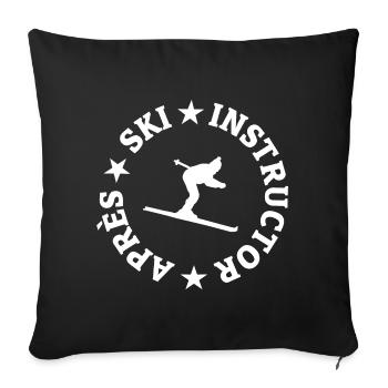 Après-Ski Instructor (Weiß) Skifahrer Skilehrer - Sofakissenbezug 45 x 45 cm - Schwarz - Vorne