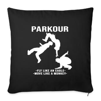 Parkour freerunning obstacle course - Sofa pillowcase 17,3'' x 17,3'' (45 x 45 cm) - black - Front