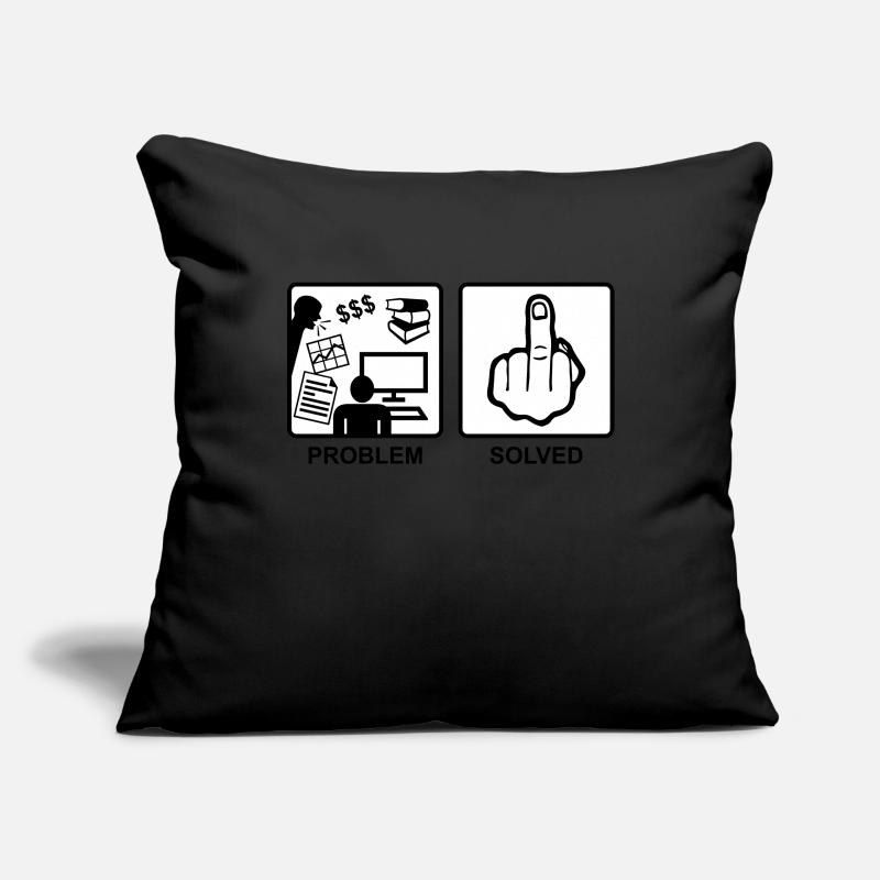 Problem Solved - Finger, Fuck you Housse de coussin décorative 45 x 45 cm