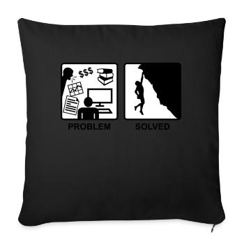 Climbing solves problems - Sofa pillowcase 17,3'' x 17,3'' (45 x 45 cm) - black - Front