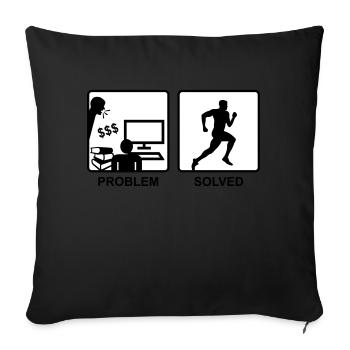 Running solves Problems - Man - Sofa pillowcase 17,3'' x 17,3'' (45 x 45 cm) - black - Front