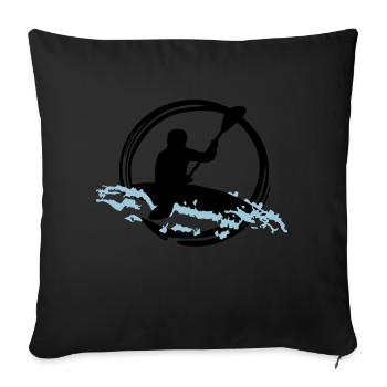 whitewater kayaking - Sofa pillowcase 17,3'' x 17,3'' (45 x 45 cm) - black - Front