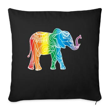 elephant - Sofa pillowcase 17,3'' x 17,3'' (45 x 45 cm) - black - Front