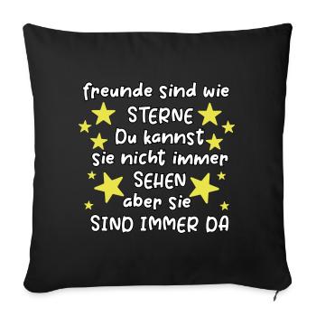 Friends are like stars friendship saying friend - Sofa pillowcase 17,3'' x 17,3'' (45 x 45 cm) - black - Front
