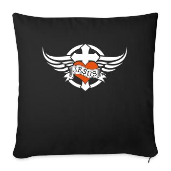 Love JESUS - Sofakissenbezug 45 x 45 cm - Schwarz - Vorne