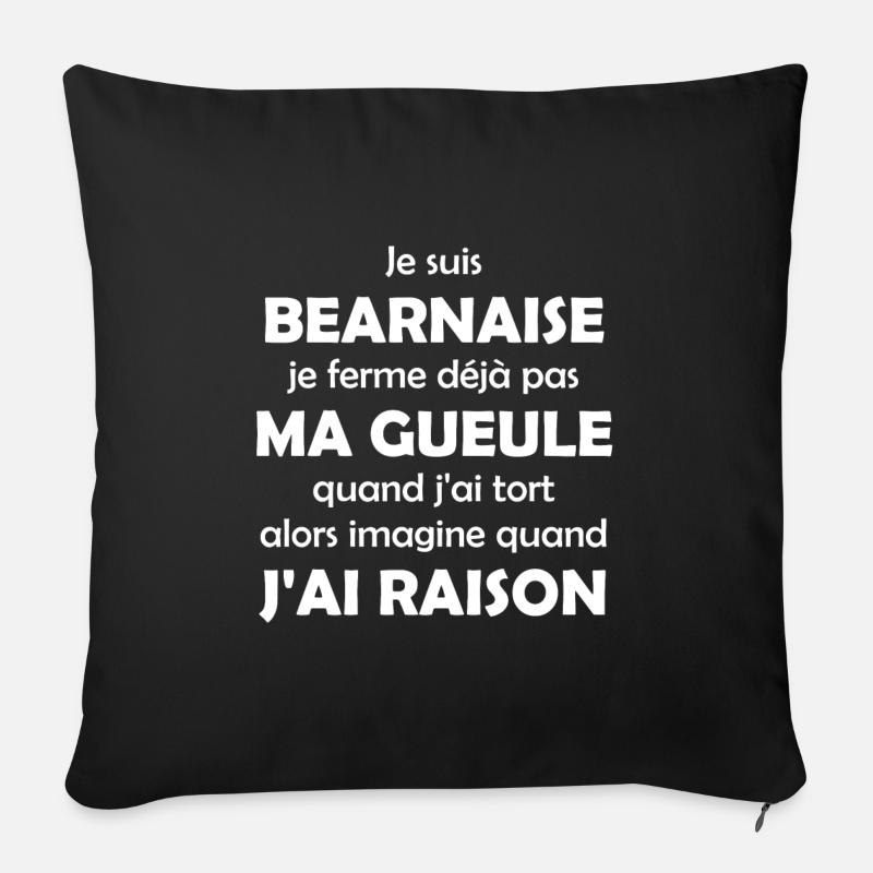 Je suis Béarnaise - Housse de coussin décorative 45 x 45 cm - noir