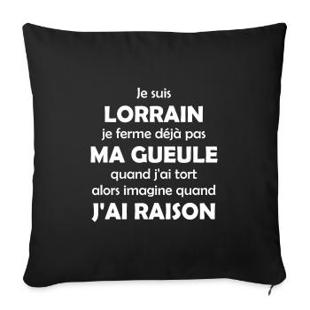Je suis Lorrain - Housse de coussin décorative 45 x 45 cm - noir - Devant