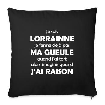 Je suis Lorrainne - Housse de coussin décorative 45 x 45 cm - noir - Devant