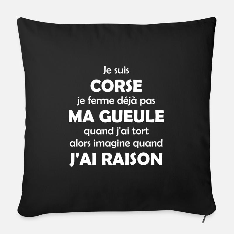 Je suis Corse - Housse de coussin décorative 45 x 45 cm - noir