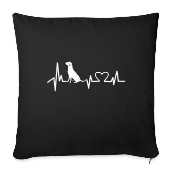 Dog heartbeat EKG line heart rate gift - Sofa pillowcase 17,3'' x 17,3'' (45 x 45 cm) - black - Front