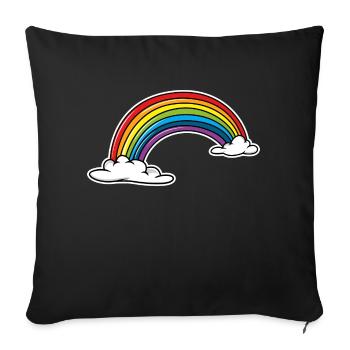Regenbogen - Sofakissenbezug 45 x 45 cm - Schwarz - Vorne