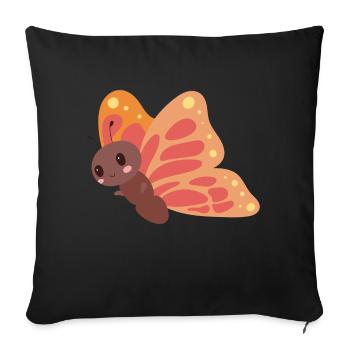 butterfly - Sofa pillowcase 17,3'' x 17,3'' (45 x 45 cm) - black - Front