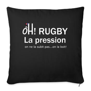 rugby pression oh rugby - Housse de coussin décorative 45 x 45 cm - noir - Devant