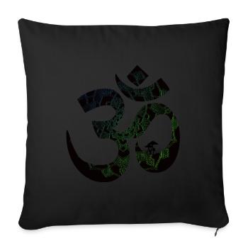 GOA Shrooms - Sofakissenbezug 45 x 45 cm - Schwarz - Vorne