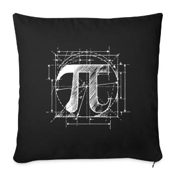 Pi Sketch Mathématiques - Housse de coussin décorative 45 x 45 cm - noir - Devant