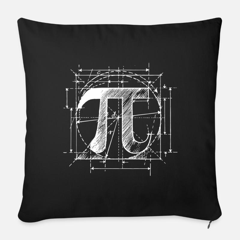 Pi Skizzen-Mathematik - Sofakissenbezug 45 x 45 cm - Schwarz