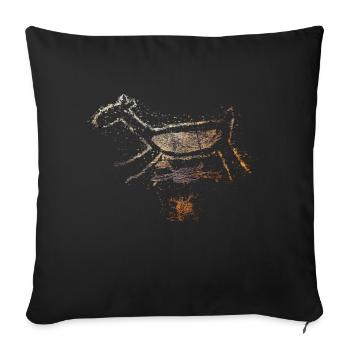 Rock Paintings - Sofa pillowcase 17,3'' x 17,3'' (45 x 45 cm) - black - Front