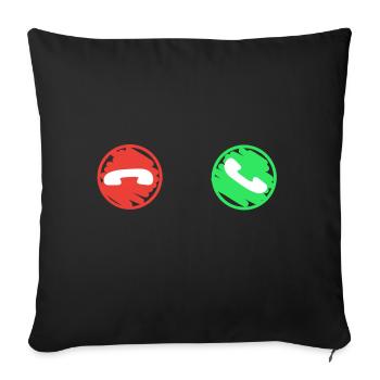 Anruf Symbol Lustig - Sofakissenbezug 45 x 45 cm - Schwarz - Vorne