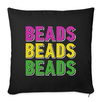 Perles Mardi Gras Carnival Mardi Gras costume cadeau - Housse de coussin décorative 45 x 45 cm - noir - Devant