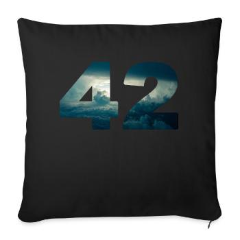 42 wolken anwort auf alle fragen douglas universum - Sofakissenbezug 45 x 45 cm - Schwarz - Vorne