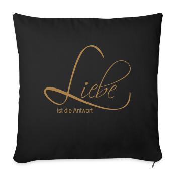 Kleidung mit Liebe ist die Antwort auf alle Fragen - Sofakissenbezug 45 x 45 cm - Schwarz - Vorne