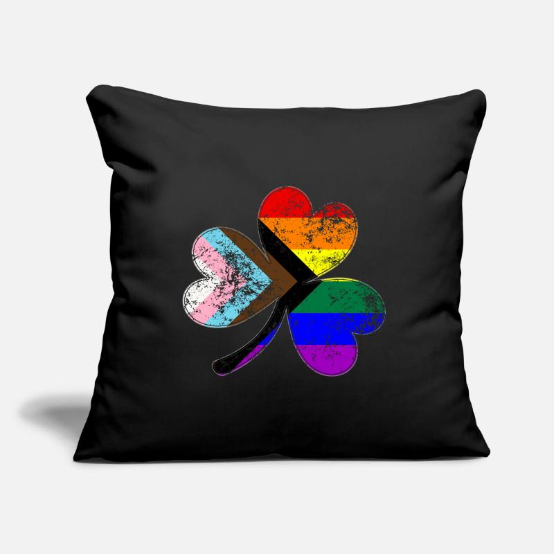 Lgbtq Progrès Pride Shamrock Housse de coussin décorative 45 x 45 cm